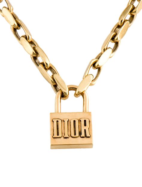 dior lock necklace for sale